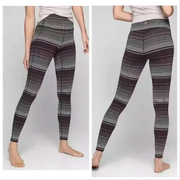 Athleta HR Expanse Stripe Chaturanga Leggings Purple Gym Tights Workout XS - Picture 1 of 9